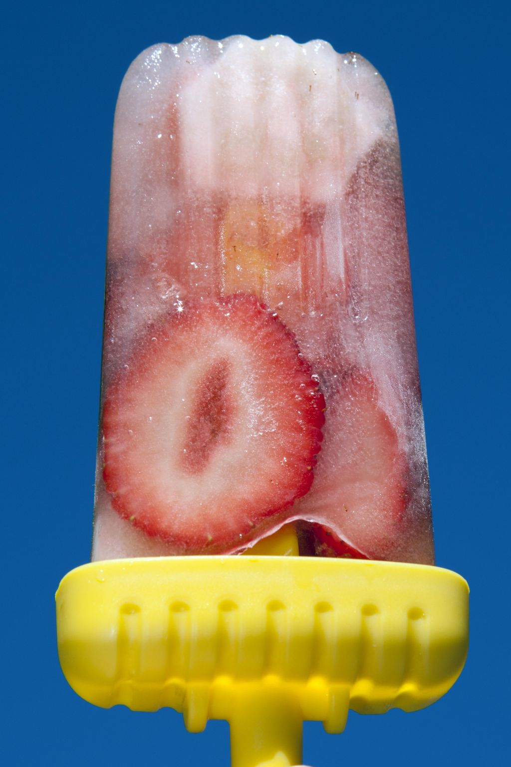 Close up of fruit filled Popsicle