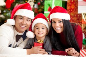 Young Multi Ethnic Family Holiday Portrait