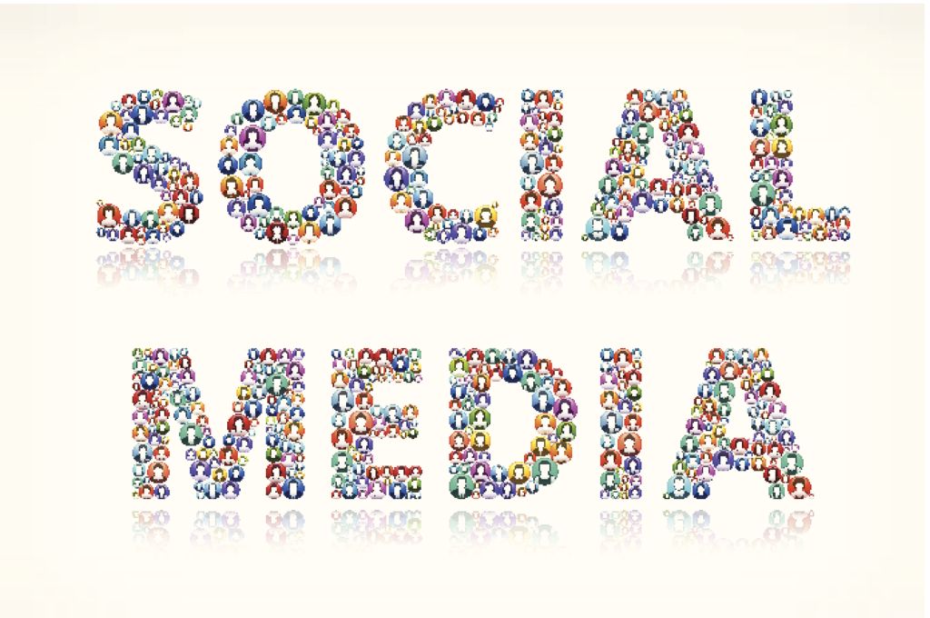 Social Media on Colorful People Buttons