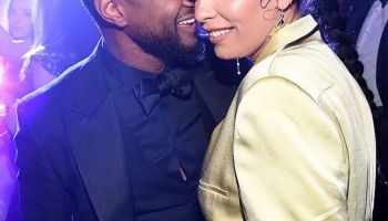 Usher and girlfriend Jennifer Goicoechea