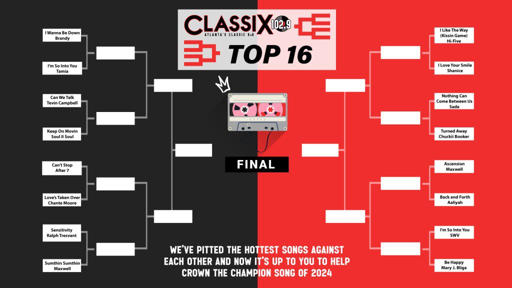 Radio One March Madness Top 16 Songs Bracket 2024